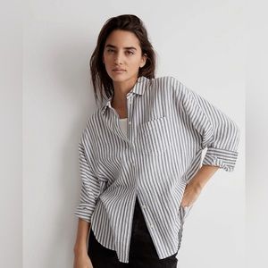 NWT Madewell Long-Sleeve Dolman Shirt in Stripe, XS